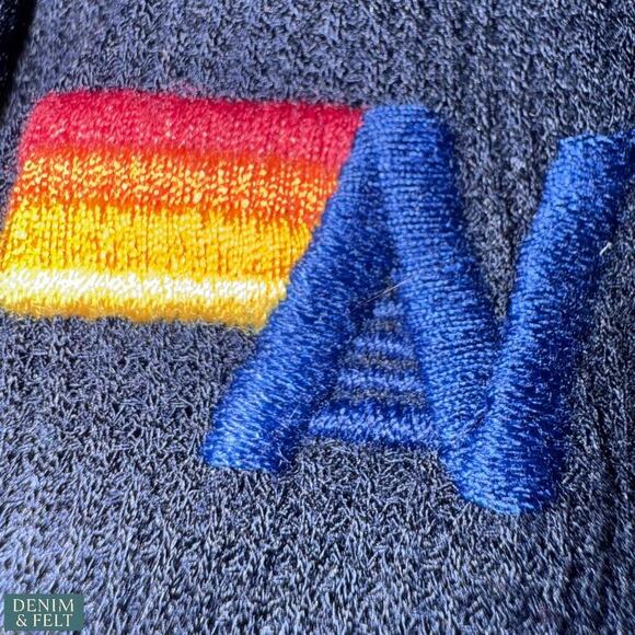 Aviator Nation Rainbow Waffle Thermal Lounge Set Base Layer Navy Pants & Top - Picture 14 of 16